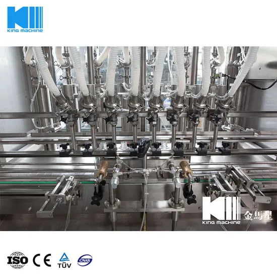 Automatische zeep shampoo wasmiddel bleekmiddel cosmetica conserveermiddel handsinfanist lineaire chemische vloeistof vulling en aftappakkingsmachine