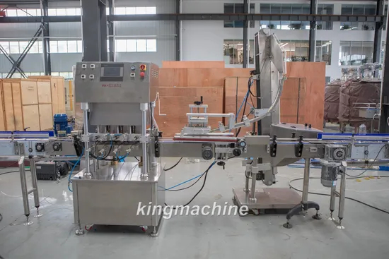 Automatische rechte T-kurk glazen fles verschillende roterende afdichtingsafdekking machinebuisdop machine machine voor blik